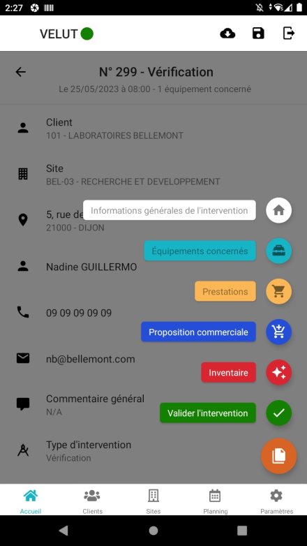 Progespi Mobile - Les actions